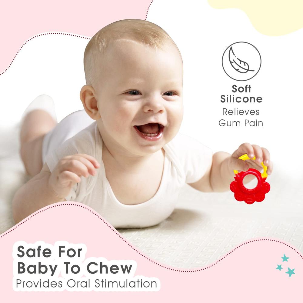 Mee Mee Multi Textured Silicone Teether - Red, Green | MM-14700-2 RED
