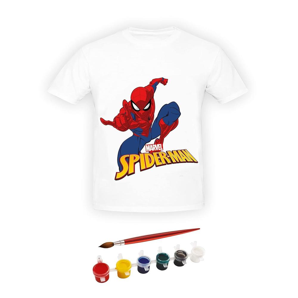 Ratna's Marvel Spiderman Theme Paint Your T-Shirt Kit - Free Size