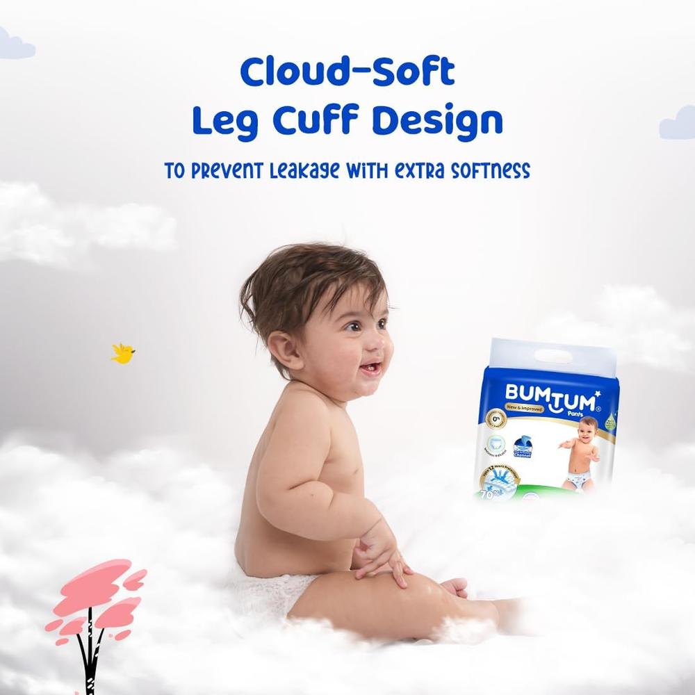 Bumtum (Size-S) New and Improved Diaper | 78 Pants |  | 4-8 Kgs