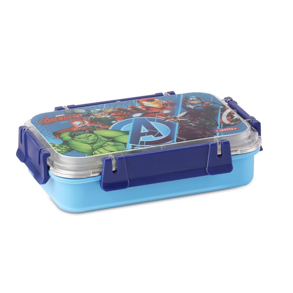 Jaypee Marvel Series Spiderman Insulated Lunch Box with 2 Additional Lock - 525ml | Toon Box 2 - Sky Blue
