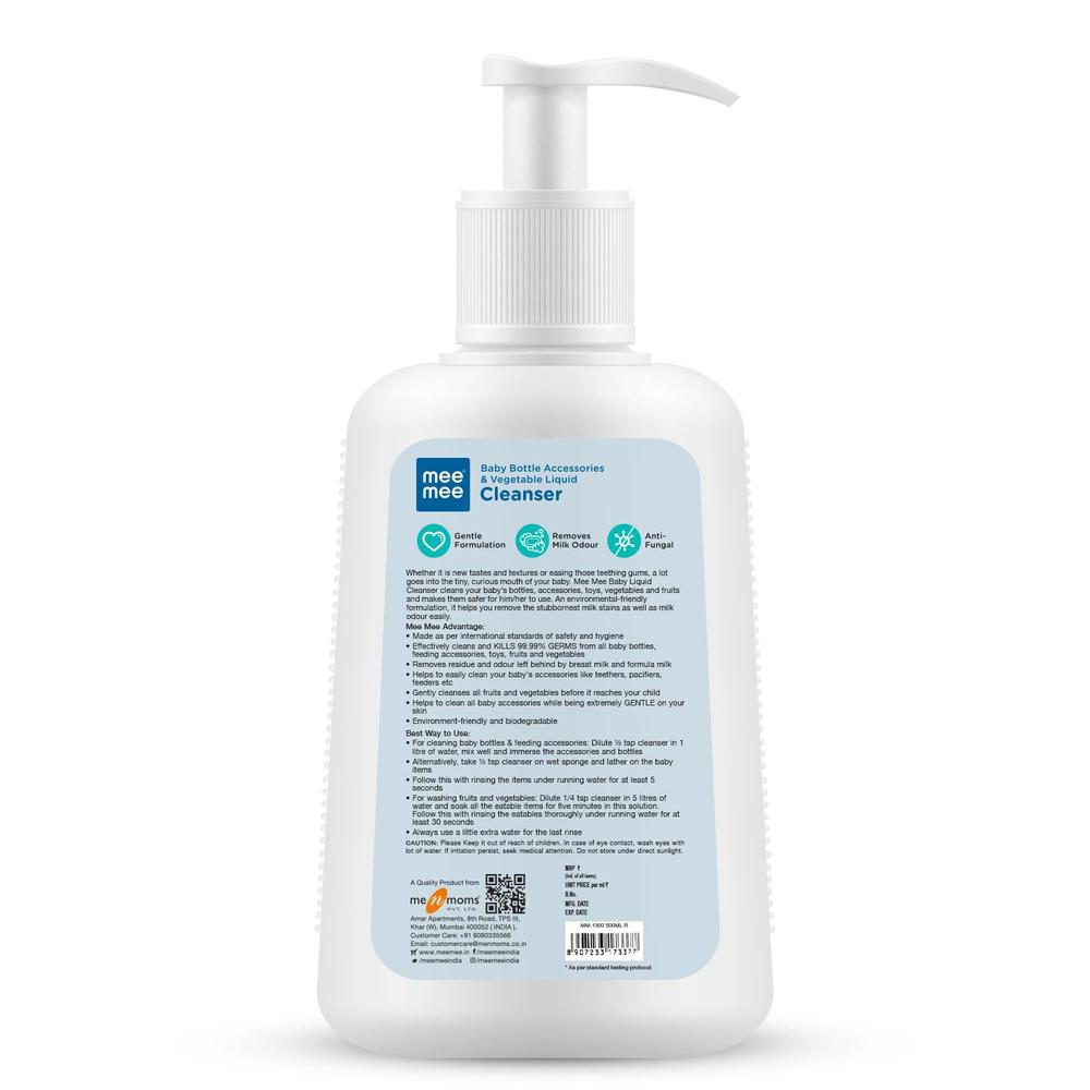 Mee Mee Baby Liquid Cleanser - 500ml | Anti-Bacterial Kills 99.9% Germs