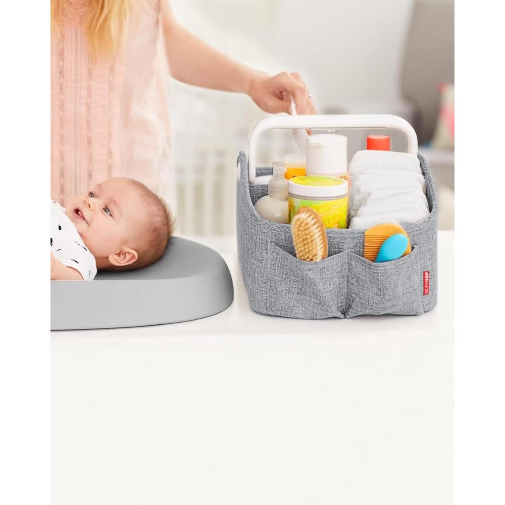 Skip Hop Light Up Diaper Caddy Organizer - Touch Handle Button for Light | Grey