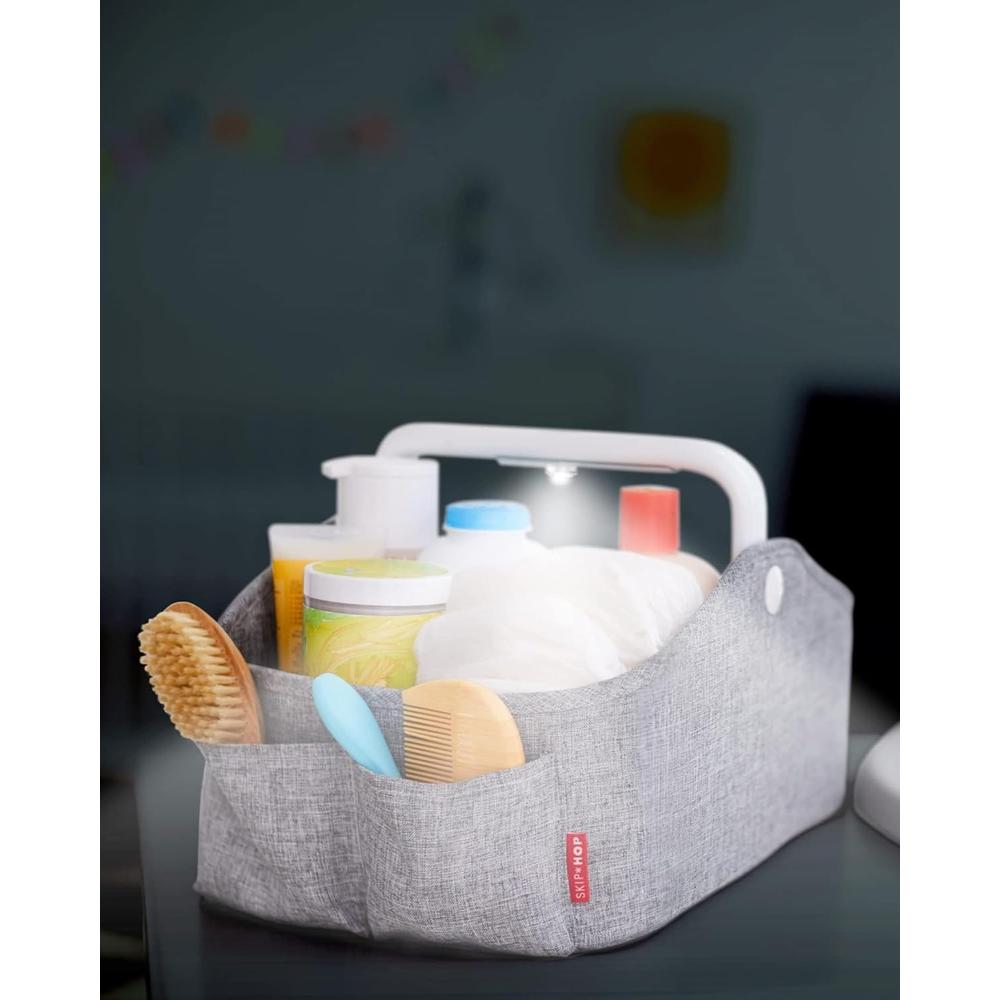 Skip Hop Light Up Diaper Caddy Organizer - Touch Handle Button for Light | Grey