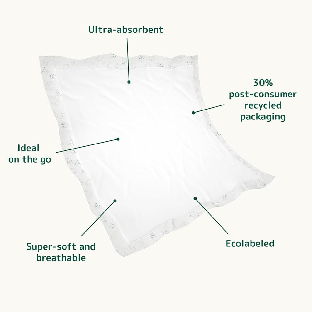 Bambo Nature Breathable Changing Mats | 10 Mats | Absorbs Up to 1300ml | 60 x 60 Disposable