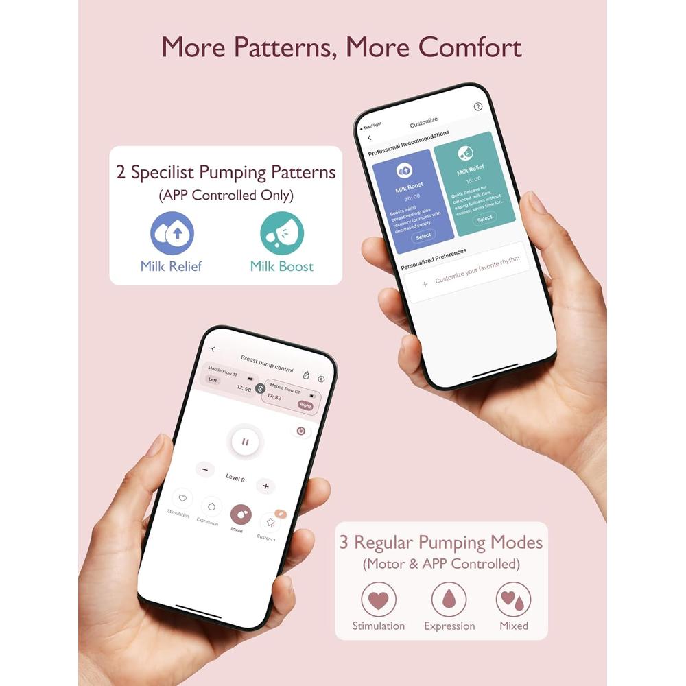 Momcozy M9 Mobile Flow Hands-Free Breast Pump | 3 Modes & 15 Levels, 24mm