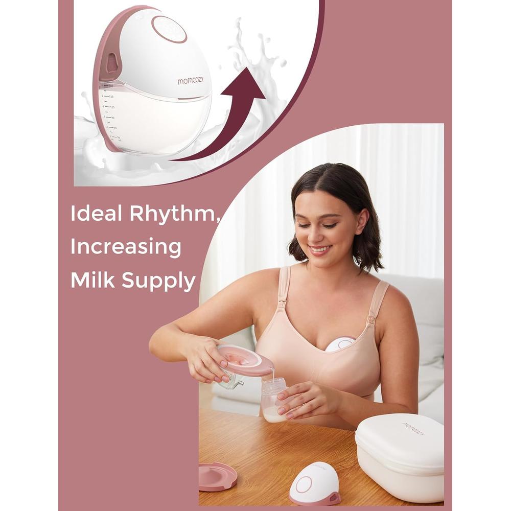 Momcozy M6 Mobile Style Hands-Free Slim Breast Pump | Discreet with 3 Modes & 9 Levels, 24mm