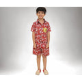 Little Ginnie Half Sleeve Shirt & Shorts for Kids | Maroon