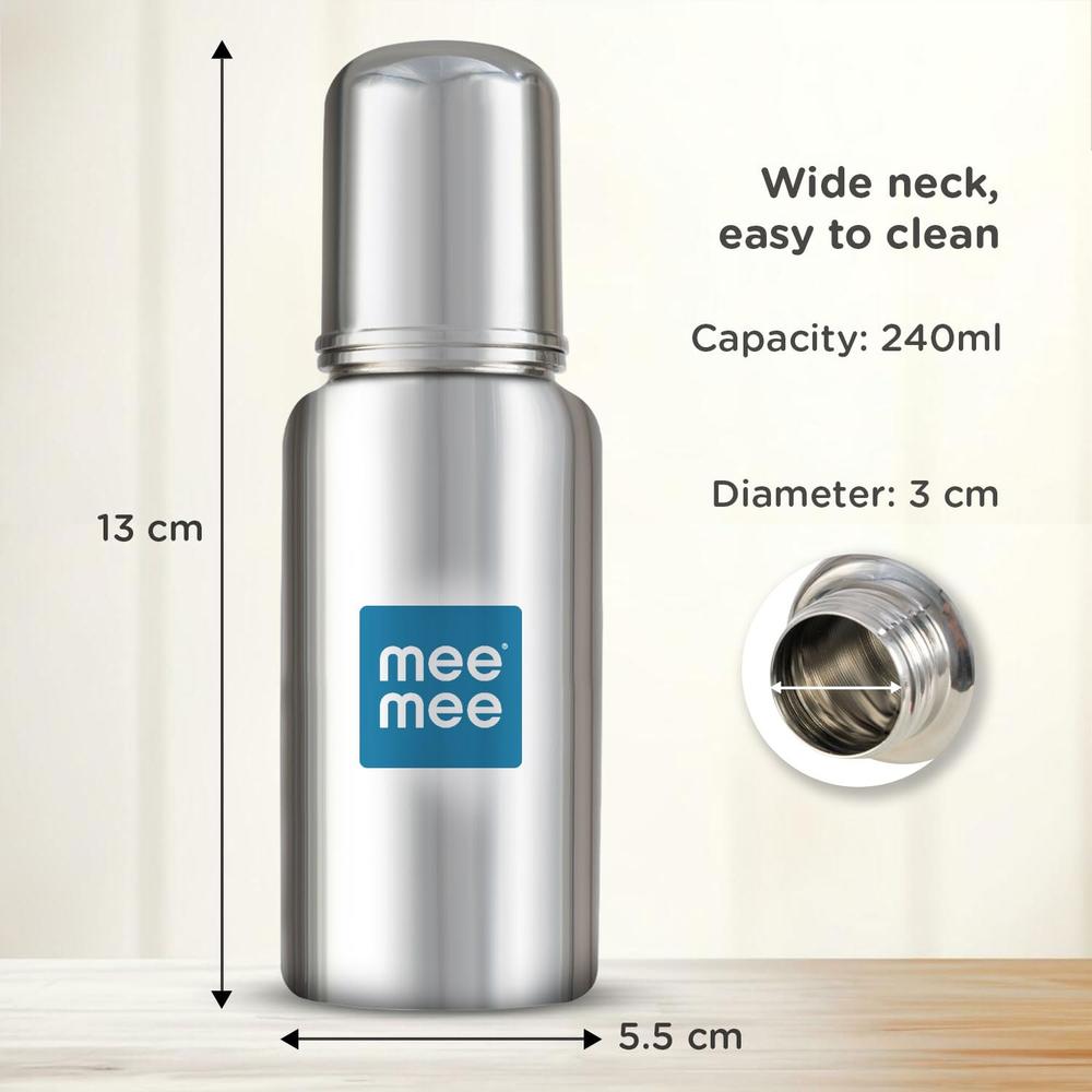 Mee Mee Baby Steel Feeding Bottle | 240ml