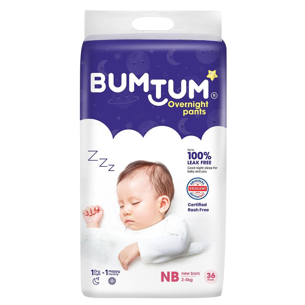 Bumtum (Size-NB) Overnight Diaper Pants | 36 Pants |  | 2-5 Kgs