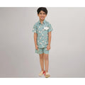 Little Ginnie Half Sleeve Shirt & Shorts for Kids | Coord Set | Animal Print - Blue