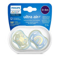 Philips Avent Ultra Air Pack of 2 Soother | Light, BPA-Free with Steriliser Carry Case (SCF085/58)