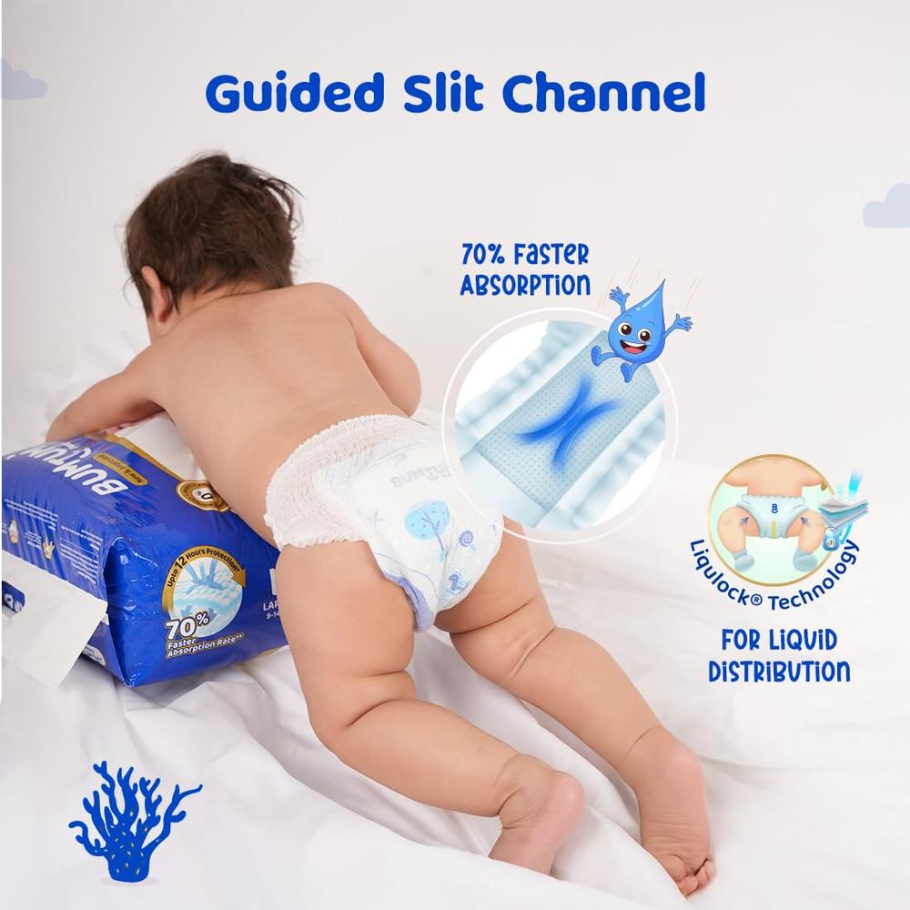 Bumtum (Size-M) New and Improved Diaper | 72 Pants |  | 7-12 Kgs