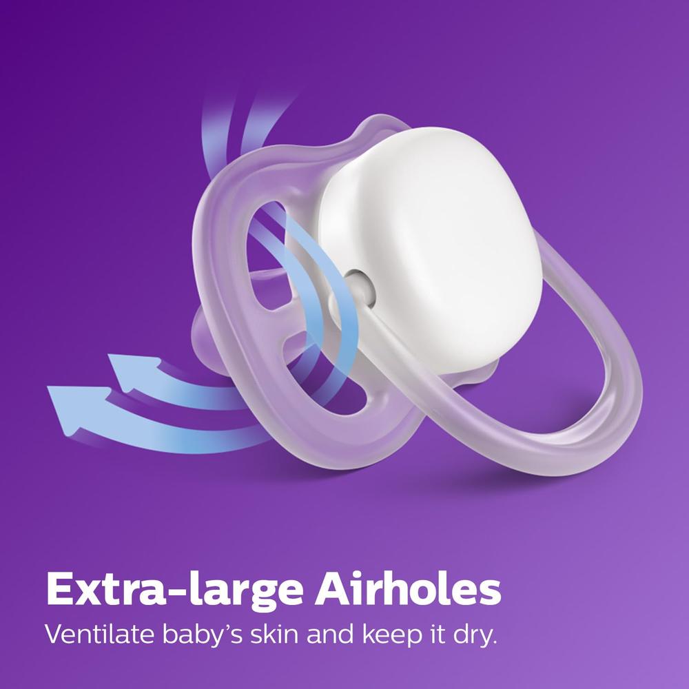 Philips Avent Ultra Air Pack of 2 Soother | Orthodontic & BPA Free (SCF085/61)