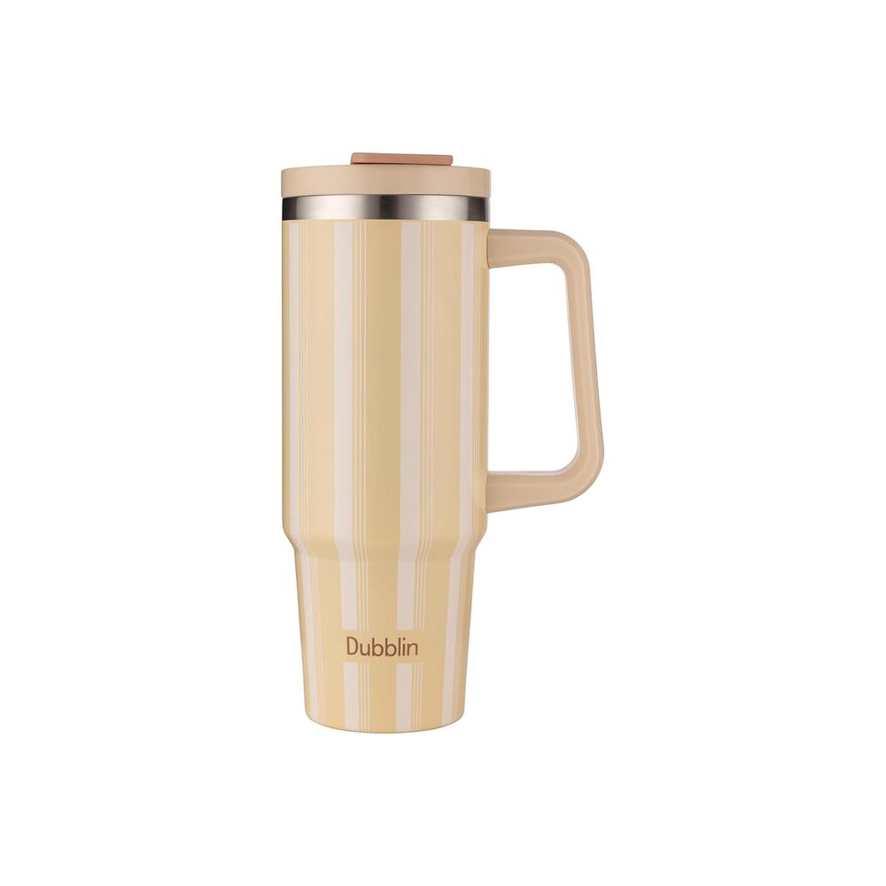 Dubblin Rock Insulated Stainless Steel Tumbler with Flip Lid - 900ml | Warm Beige
