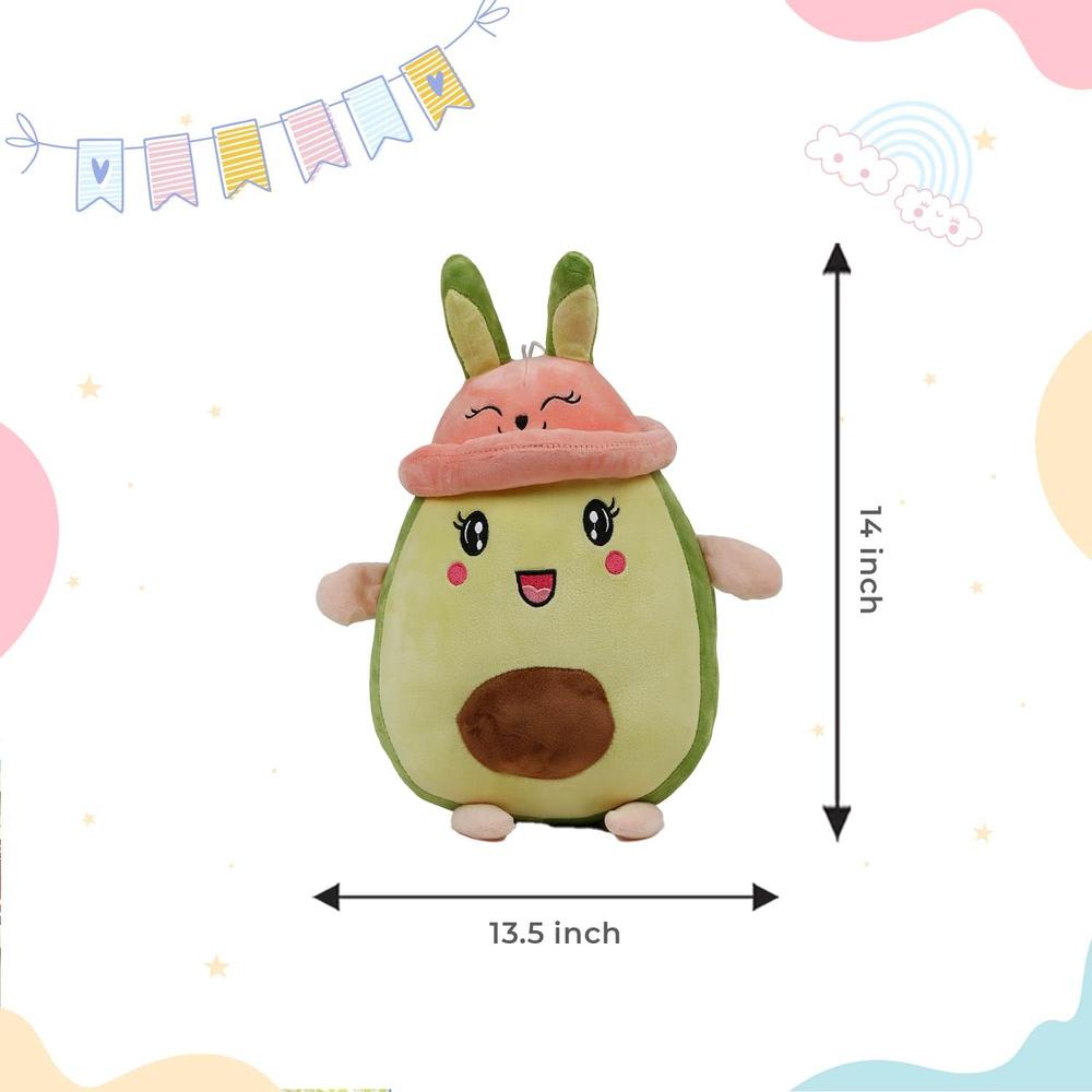Little Ginnie Avocado Rabbit Soft Toy - 35.56 cm | Cuddling & Sensory Development
