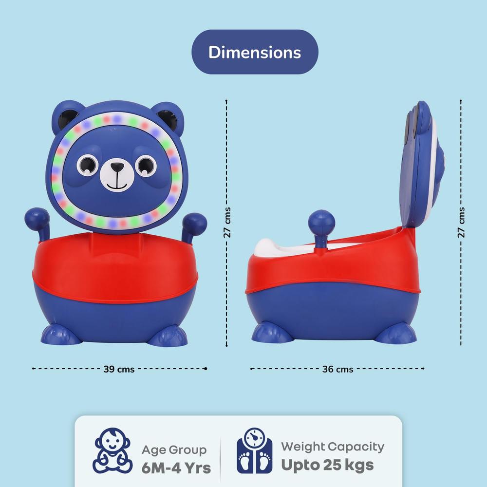 R for Rabbit Tiny Tots Panda Potty Training Seat with Backrest And Grip Handles