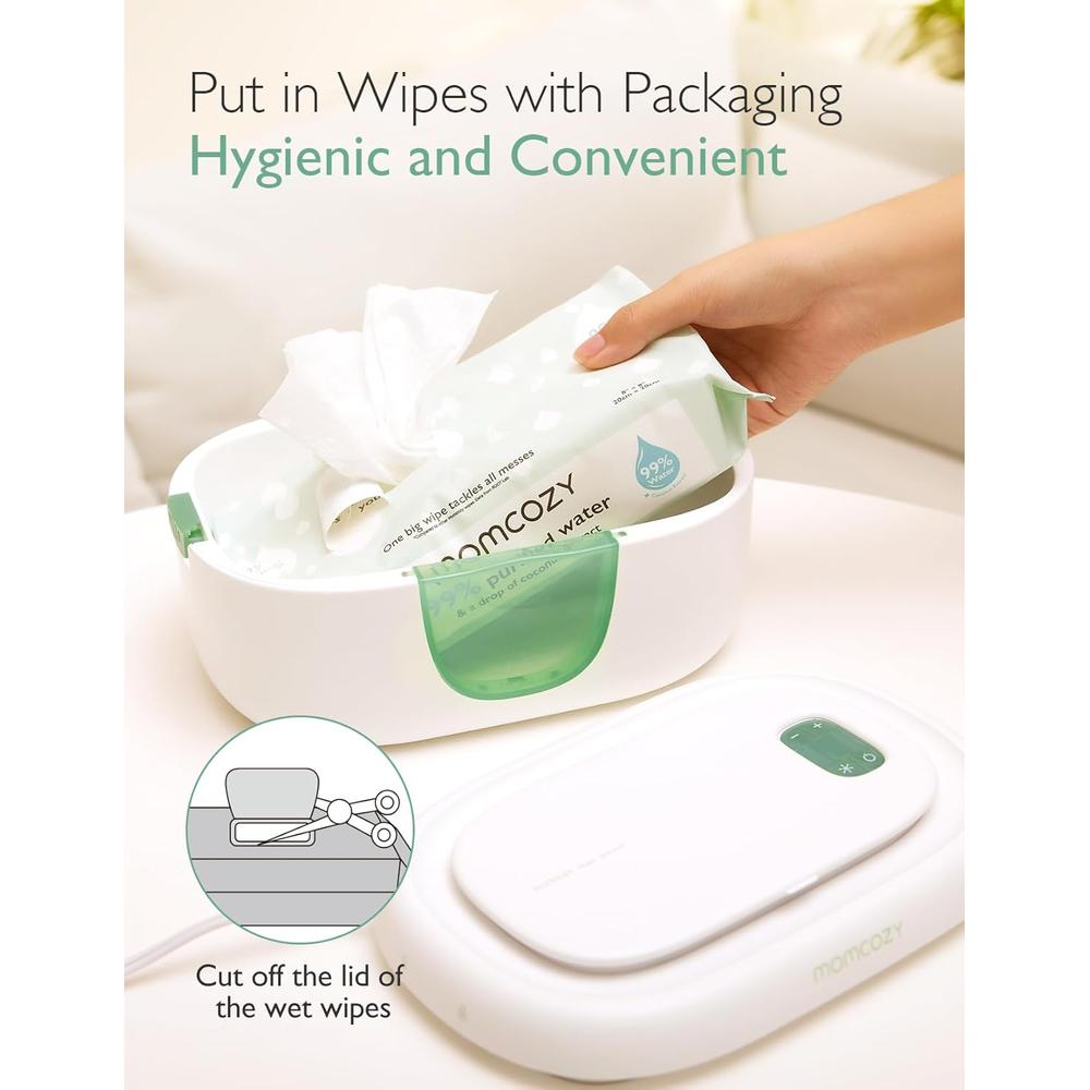 Momcozy Baby Wipe Warmer with Night Light - Large Capacity | 4 Modes of Temperature Heating Control