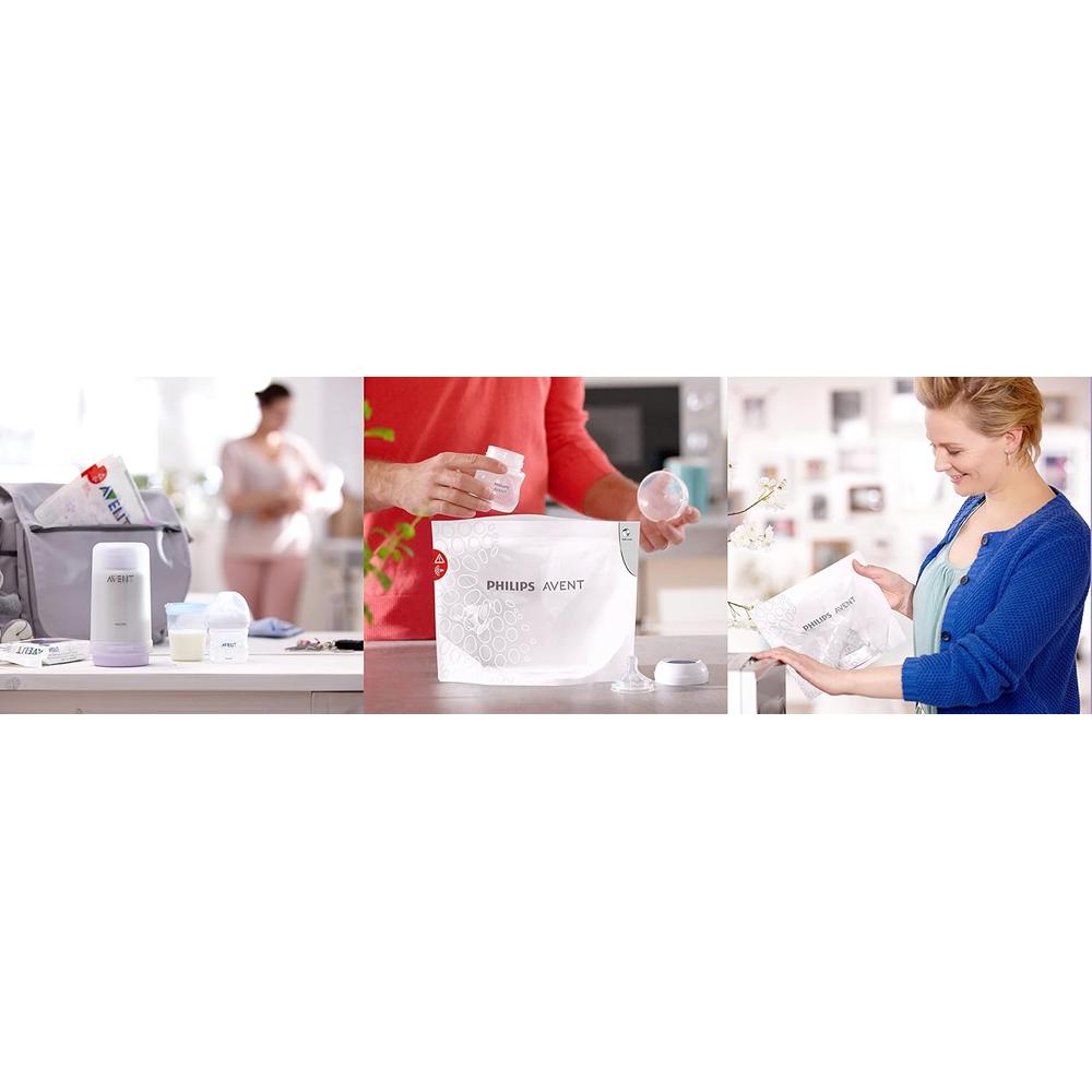 Philips Avent Microwave Sterilizing Bag (Pack of 5 Bags for 100 Uses) | Kills 99.9% Germs & Bacteria | SCF297/05