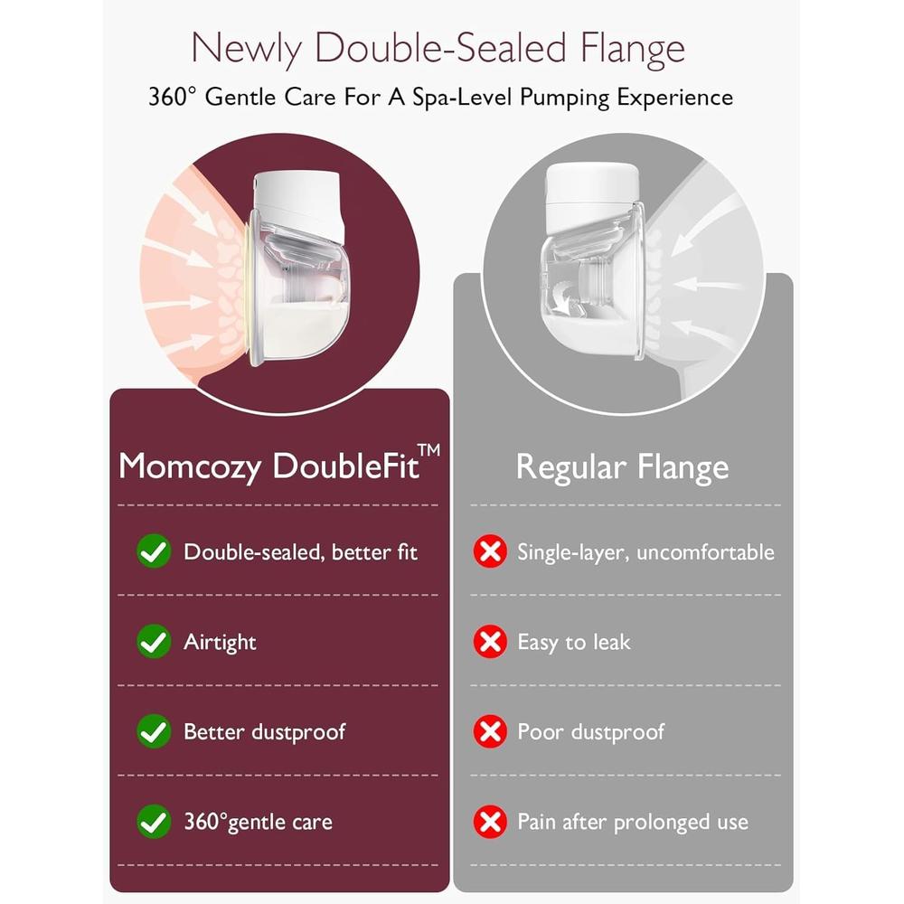 Momcozy Hands-Free Breast Pump S12 Pro | Wearable, Portable Pump with Soft Double-Sealed Flange - 24mm