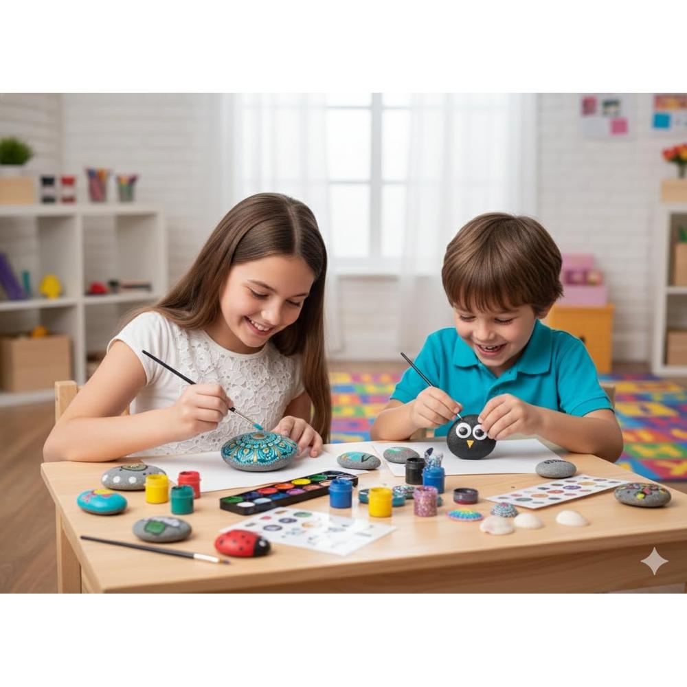 Lil' Star DIY Stone Painting with Shells Craft Kit