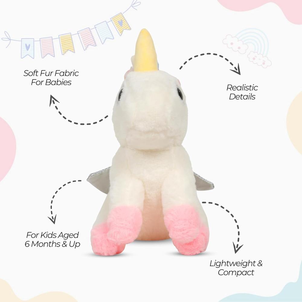 Little Ginnie Unicorn Soft Toy for Kids - 25.4 cm | Enchanting Design with Silver Wings & Sparkling Eyes