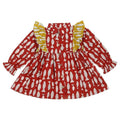 Little Ginnie Cotton Frock for Baby Girls - Red | One Piece Dress - Animal Print