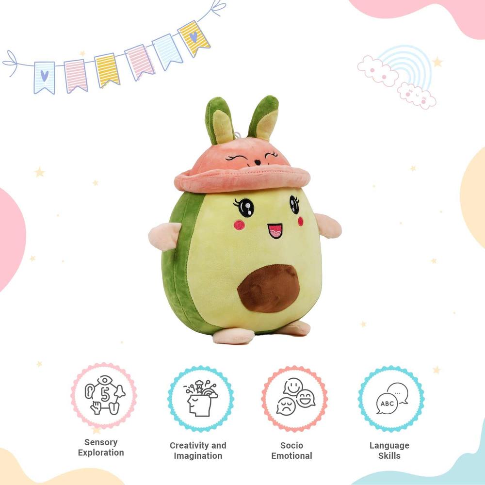 Little Ginnie Avocado Rabbit Soft Toy - 35.56 cm | Cuddling & Sensory Development