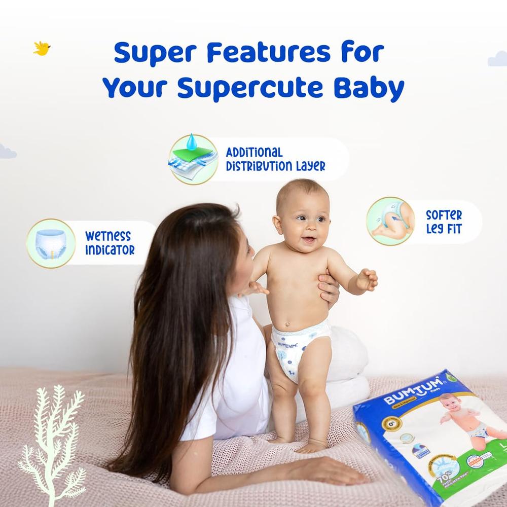 Bumtum (Size-XXL) New and Improved Diaper | 40 Pants |  | 15-25 Kgs