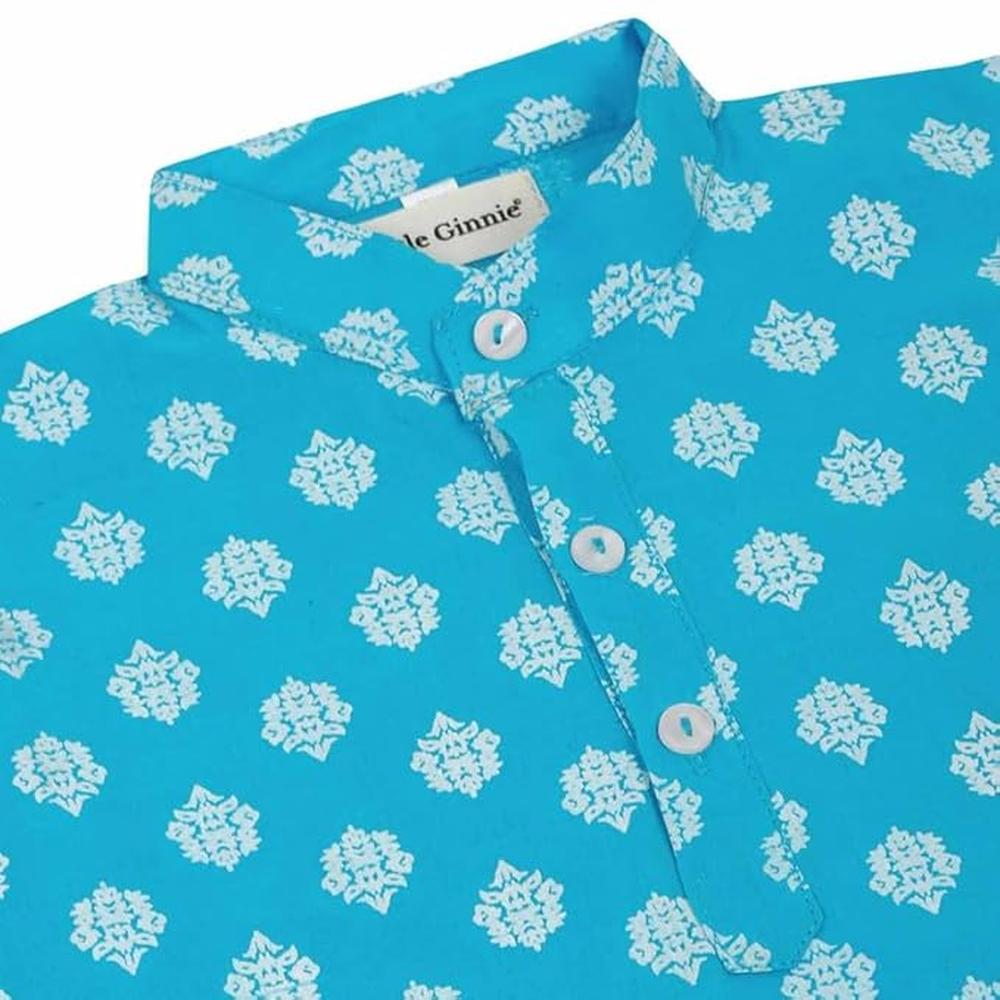 Little Ginnie Cotton Dhoti Kurta Set for Baby Boy | Multicolor Ethnic Wear | Deep Blue