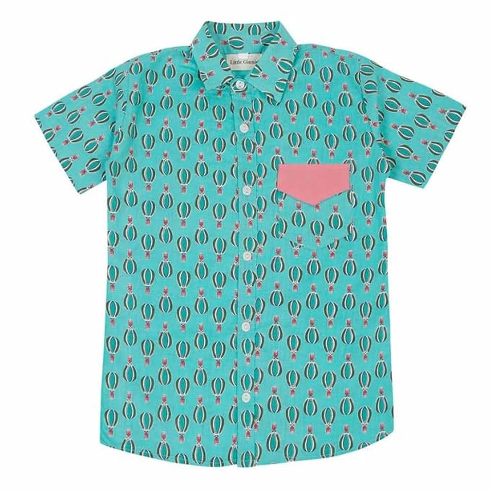 Little Ginnie Half Sleeve Shirt Pant Set for Kids | Blue