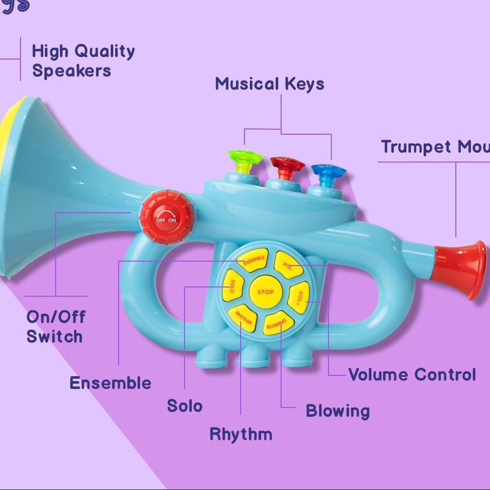 Tak Tak Toys Tiny Tunes Trumpet Musical Instrument Toy (3-6 Years)