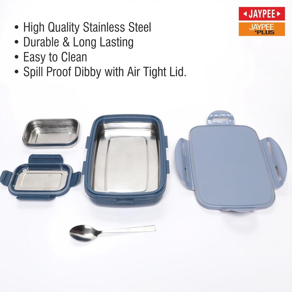 Jaypee Ecosteel Sr. Inner Stainless Steel Insulated Lunch Box - 425ml | Benz Blue