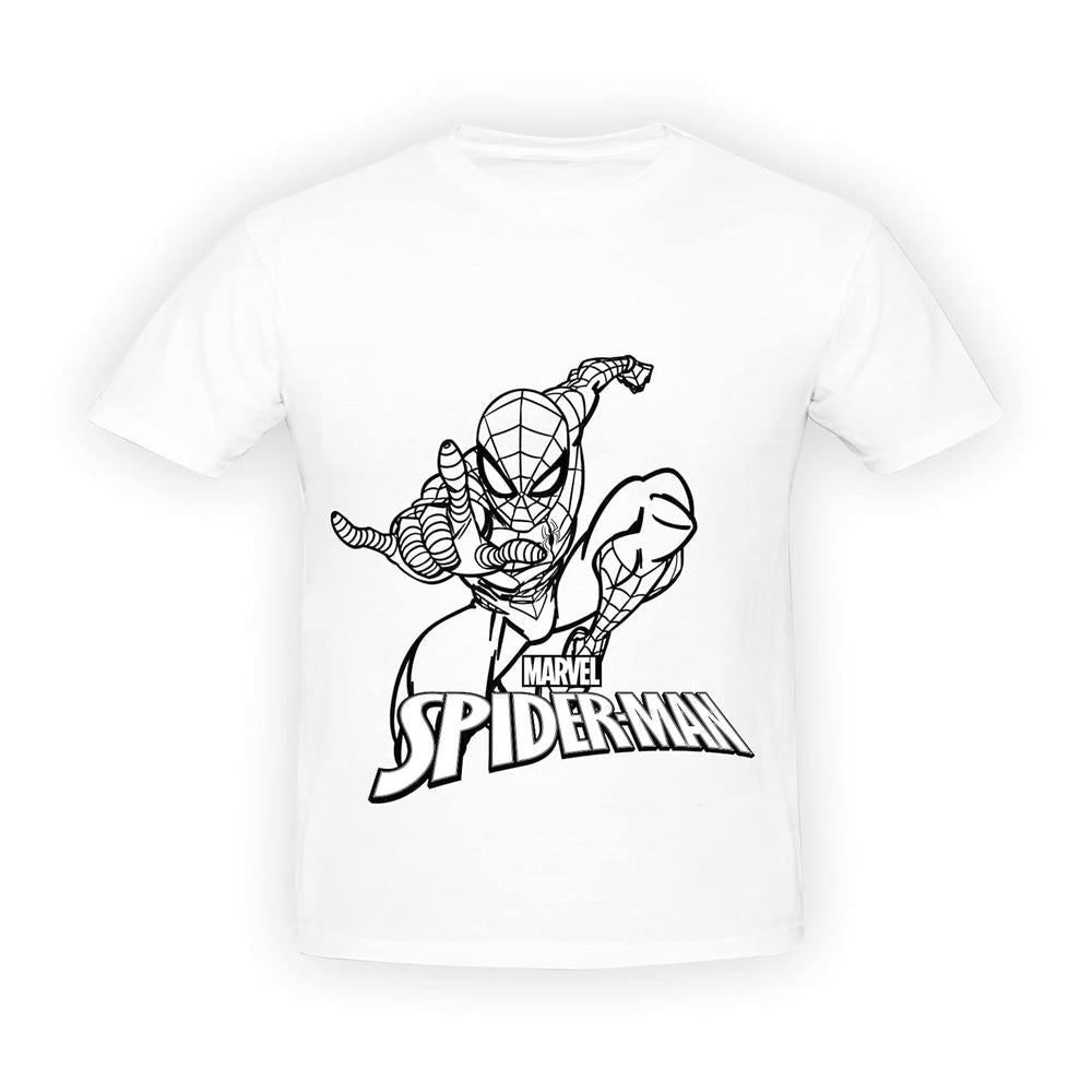 Ratna's Marvel Spiderman Theme Paint Your T-Shirt Kit - Free Size