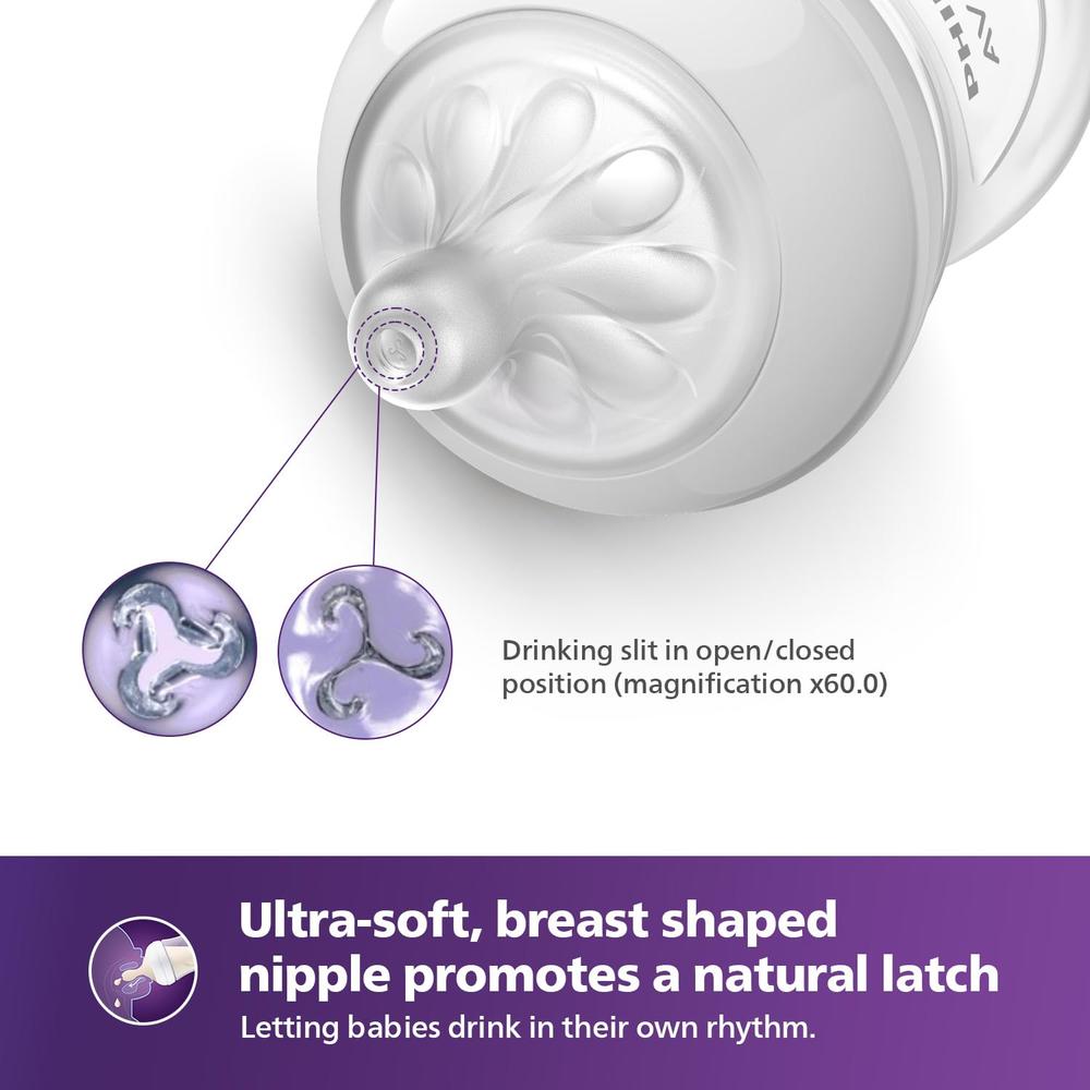 Philips Avent Natural Baby Feeding Bottle - 260ml | | Natural Response Technology Mimics Breastfeeding ( SCY903/01)