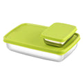 Cello Stainless Steel Max Steel Lunch Box with Air-Tight Lid - 2 Units (200ml, 1.1L) | Green