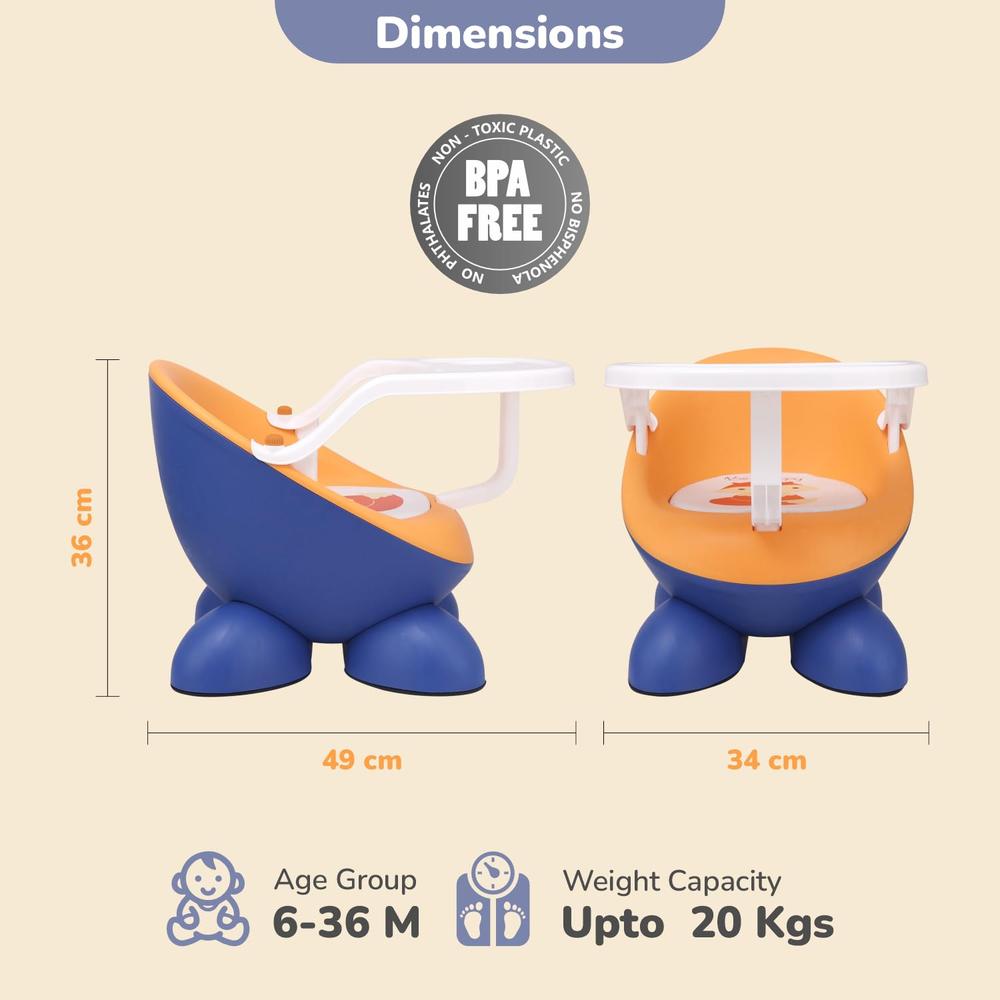 R for Rabbit 2 in 1 Multi-Functional Baby Study/Meal Seating Chair with High Backrest | Jelly Bean Fab | Weight Capacity - 20 Kgs | 6 Months to 3 Years