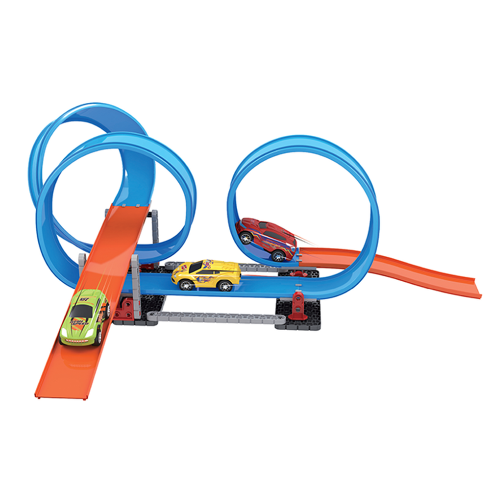 Playzu 55 Pieces Pull Back Track Set (3B-Turn)