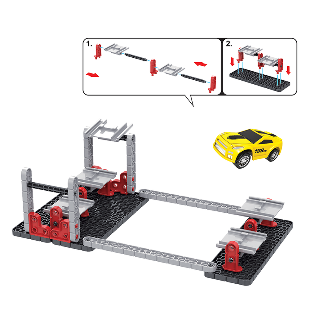Playzu 55 Pieces Pull Back Track Set (3B-Turn)