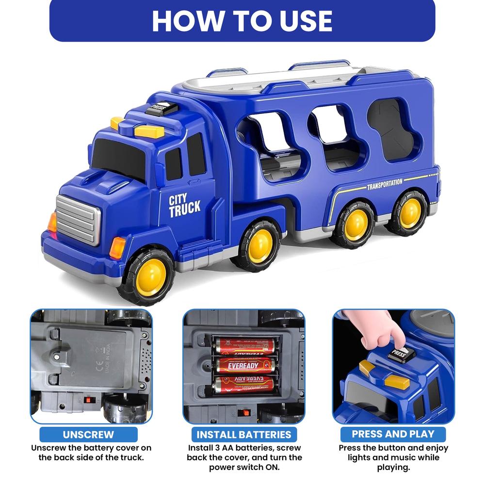Kidology 5-in-1 Friction Powered Truck Toy Set