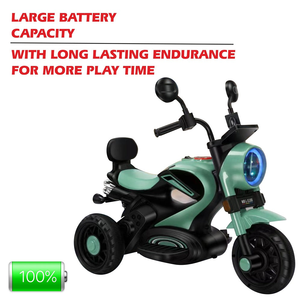Self Control | Battery Harley Ride-On Bike | 3 Wheel Stability, Music, Headlight, Honk, USB & AUX Slot (2.5-8 Years)