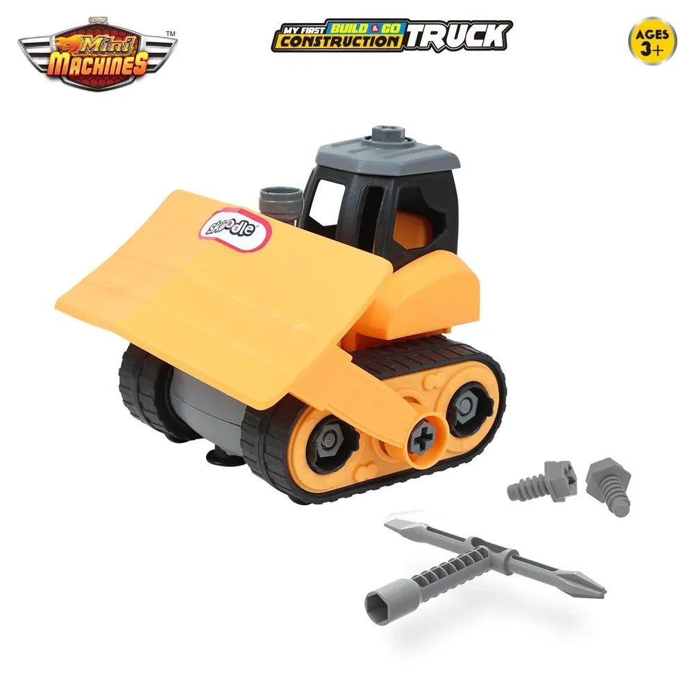 Skoodle Mini Machines Build & Go Bulldozer Truck - Yellow