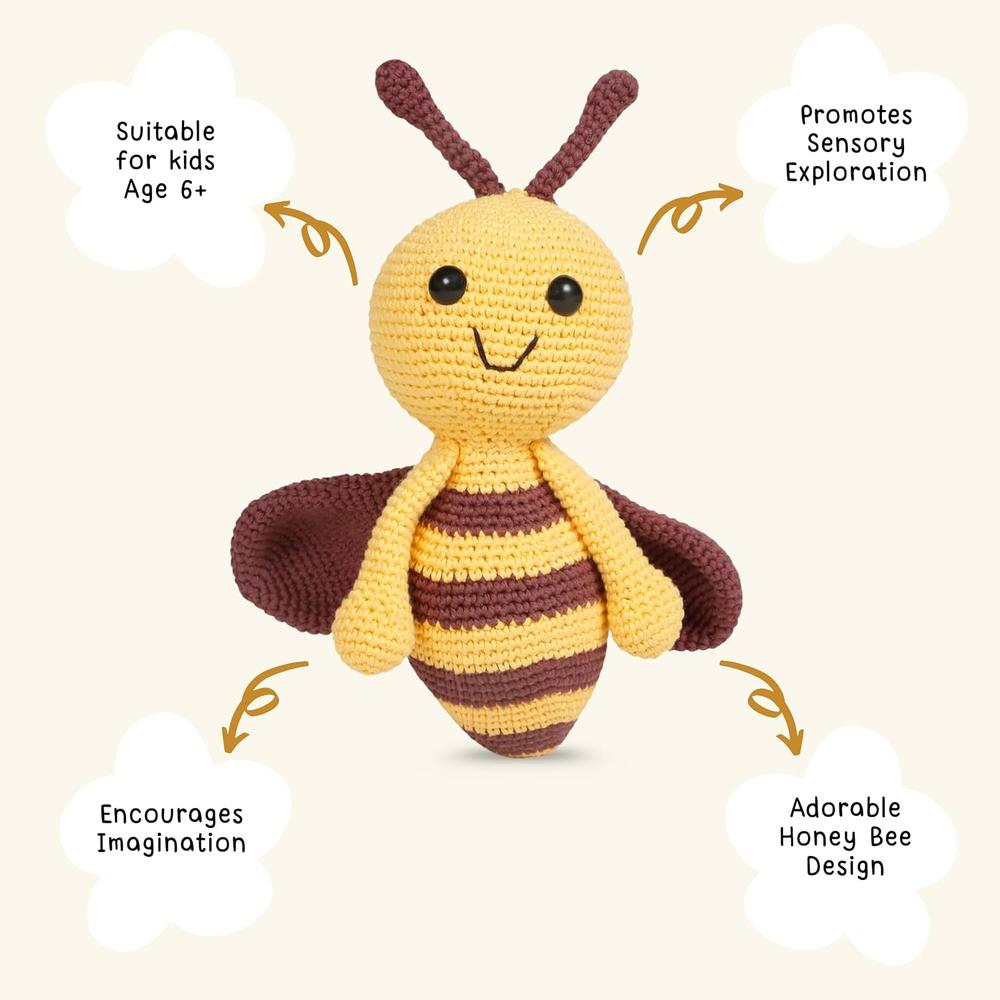 Little Ginnie Honey Bee Crochet Soft Toy - Handmade Soft Doll