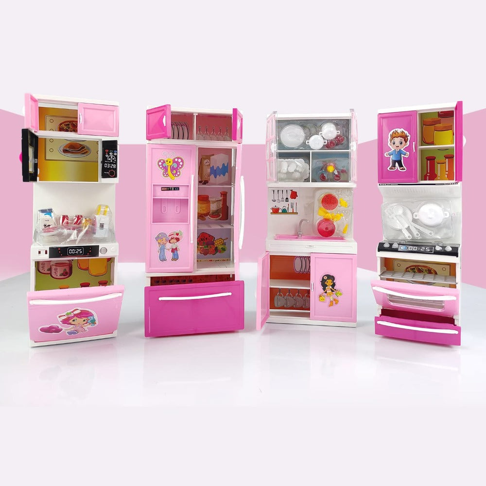 4 Compartments Home Kitchen Pretend Play Set with Light & Music (3-8 Years) | Assorted Colours