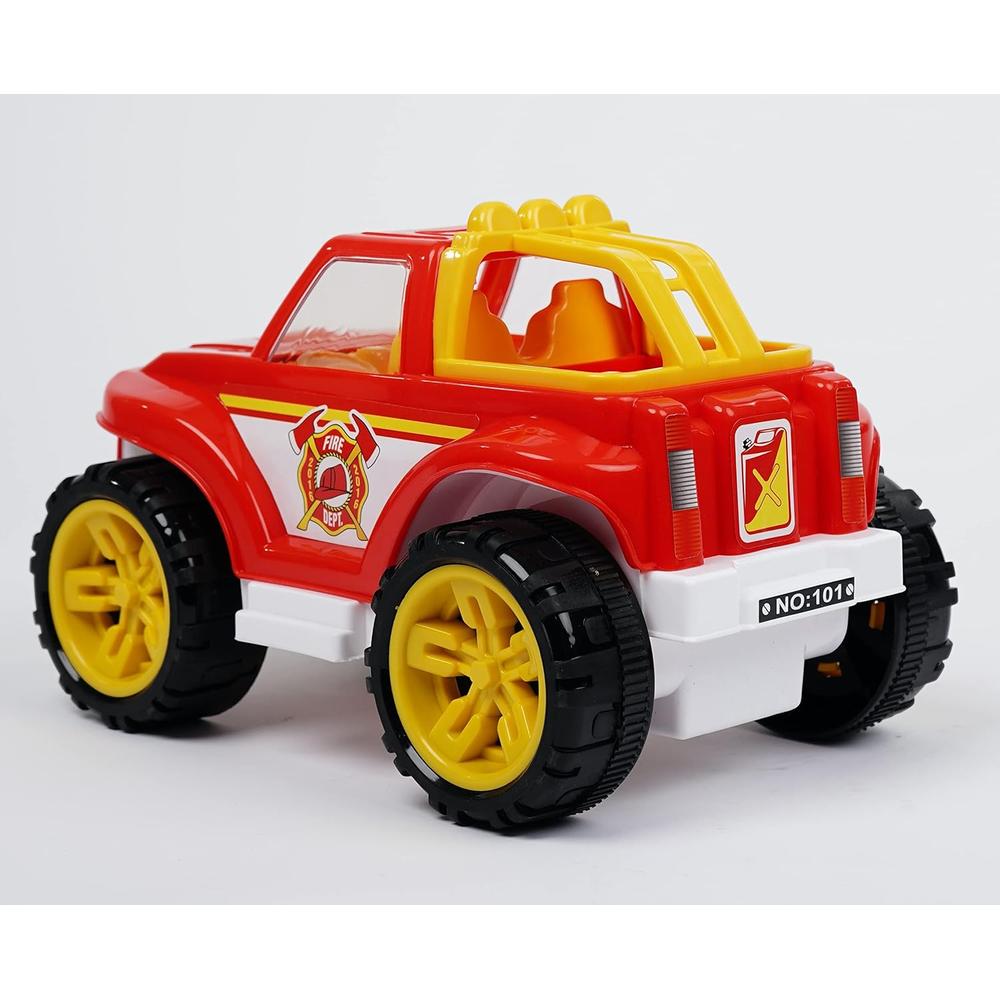 UA Toys Indo Fire Friction Powered Fire Rescue Truck Toy for Kids- Red