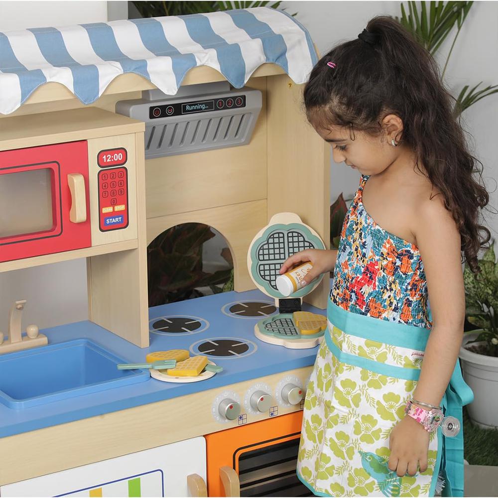 Little Ginnie Wooden Waffle Maker Pretend Playset | 2-5 Years