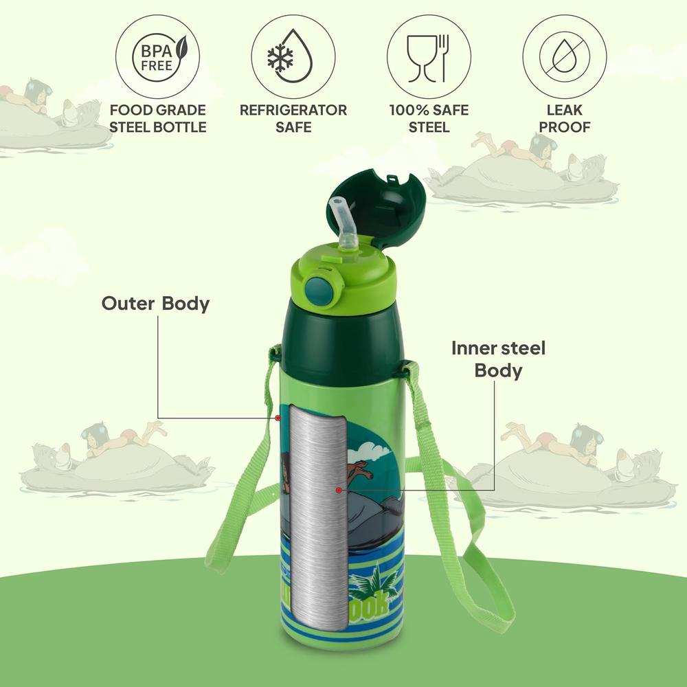 Cello Kidzbee Jungle Book Insulated Water Bottle - 500ml | ORB 600 | Green