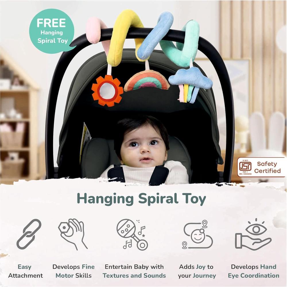 R for Rabbit 4 In 1 Multipurpose Baby Carry Cot With 3-Point Safety Harness | Picaboo NXG 4 | Green Black