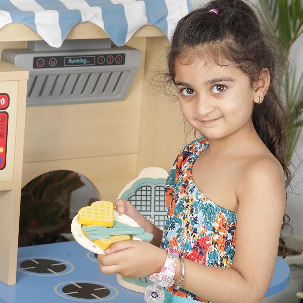 Little Ginnie Wooden Waffle Maker Pretend Playset | 2-5 Years