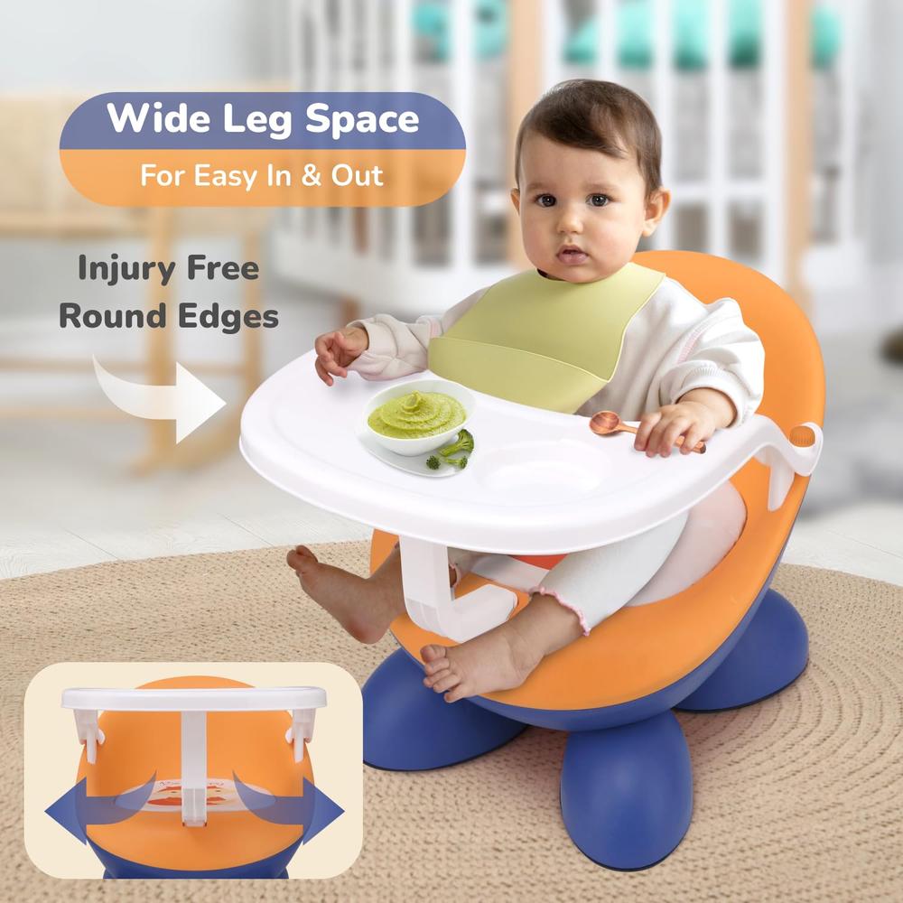 R for Rabbit 2 in 1 Multi-Functional Baby Study/Meal Seating Chair with High Backrest | Jelly Bean Fab | Weight Capacity - 20 Kgs | 6 Months to 3 Years