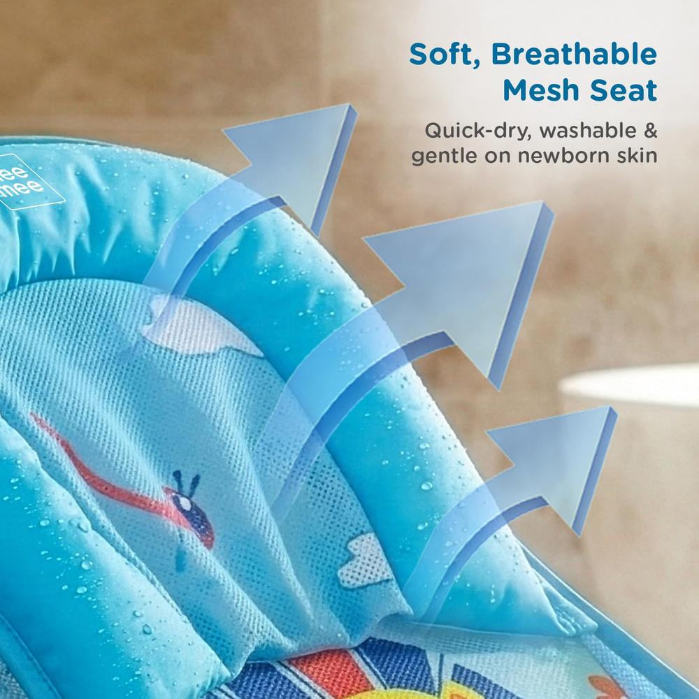 Mee Mee Baby Bather with 3 Position Seat (0-12 Months) | Foldable | Weight Capacity: Upto 5kg | Assorted Designs & Colors